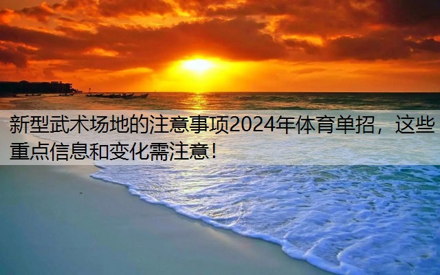 新型武术场地的注意事项2024年体育单招，这些重点信息和变化需注意！